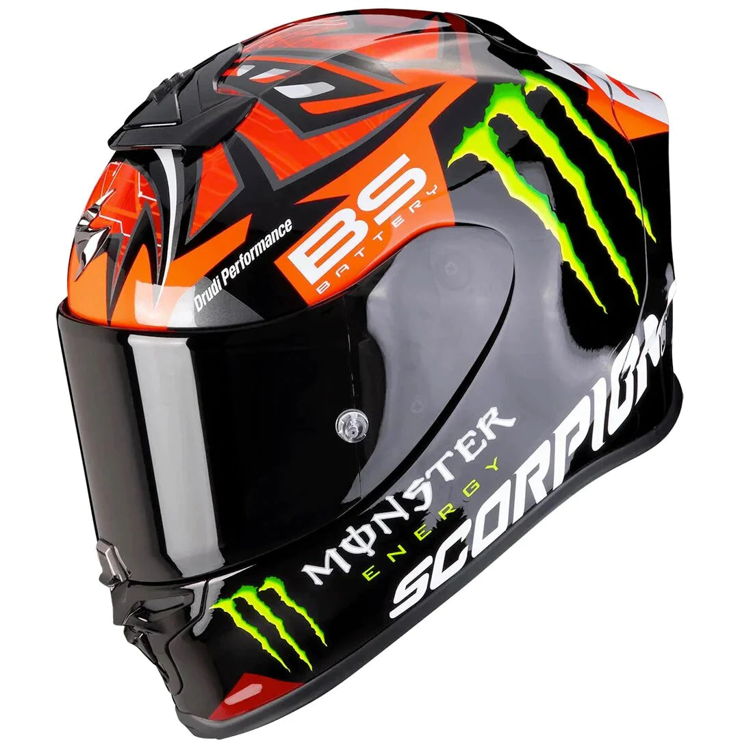 Casco Scorpion Exo R1 Aur Quartaro Monster Energy Silver