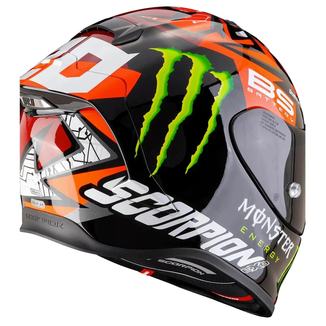 Casco Scorpion Exo R1 Aur Quartaro Monster Energy Silver