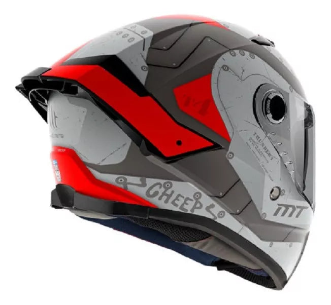 CASCO MT THUNDER 4 SV CHEEP B5 ROJO BRILLO