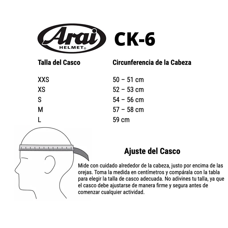 arai ck6 helmet sizes CASCO ARAI CK-6 GO-KART Jr